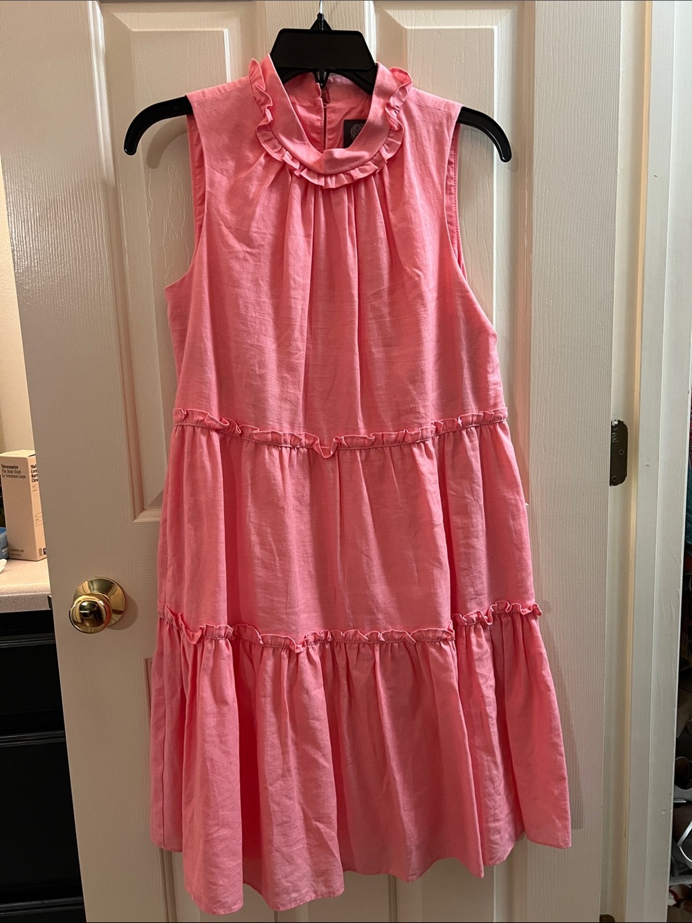 Cotton/Linen Blend Tiered Shift Dress
